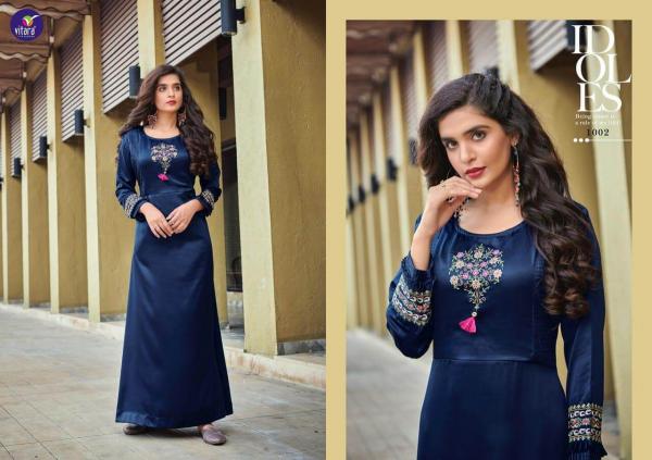 Vitara Siyona 2 Satin With Embroidery Fancy Long Kurti